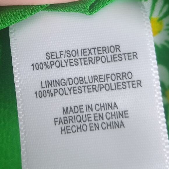 WAYF Floral Daisy Green Faux Wrap Midi Dress L - Picture 11 of 16